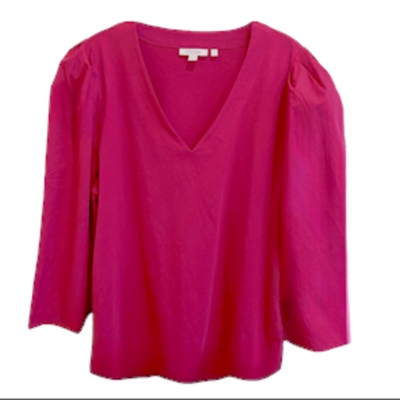 NWT Chico’s Pink V-Neck 3/4 Sleeve Fall Top, M, 8 - Picture 3 of 11
